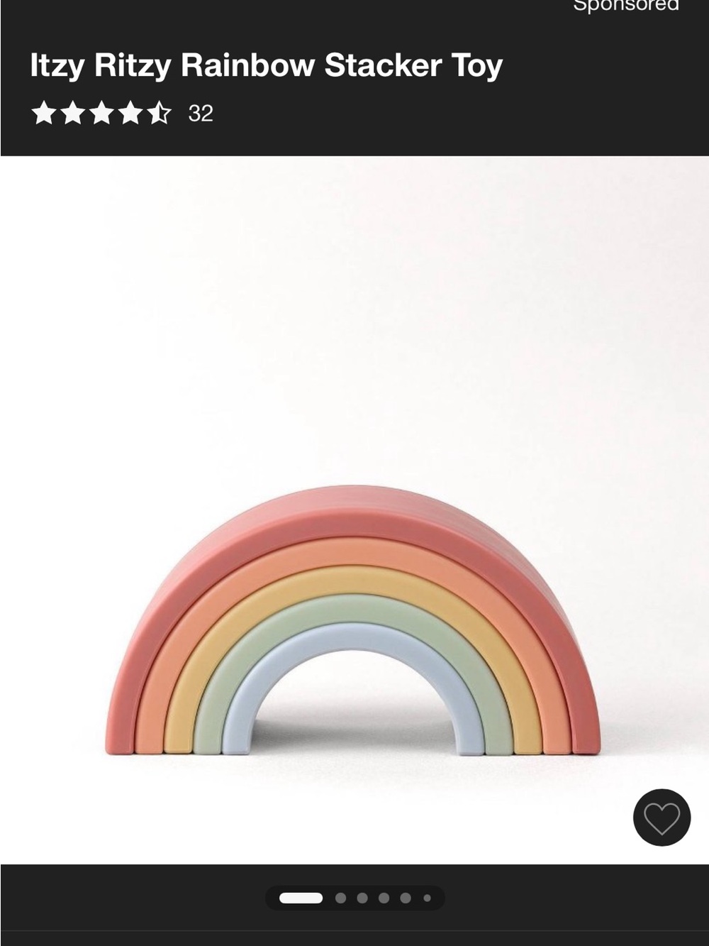 Itzy Ritzy Pastel Rainbow Stacker Toy